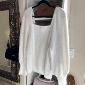 White Soft Top with square cut